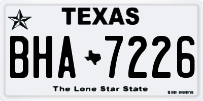 TX license plate BHA7226