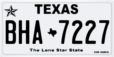 TX license plate BHA7227