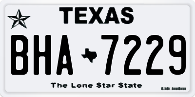 TX license plate BHA7229