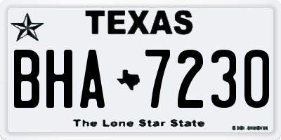 TX license plate BHA7230