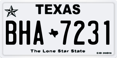TX license plate BHA7231