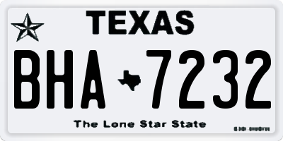 TX license plate BHA7232