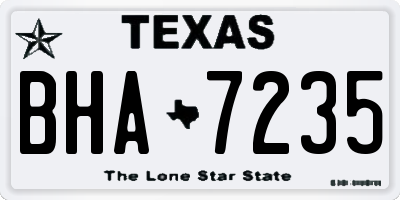 TX license plate BHA7235