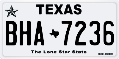 TX license plate BHA7236
