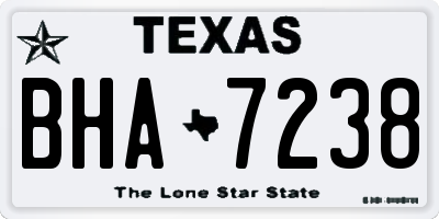 TX license plate BHA7238