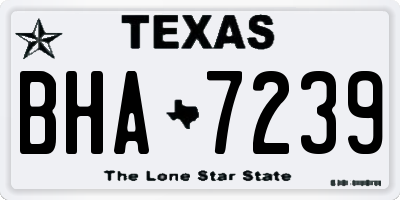 TX license plate BHA7239