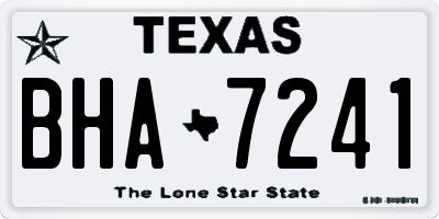 TX license plate BHA7241
