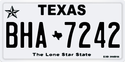 TX license plate BHA7242