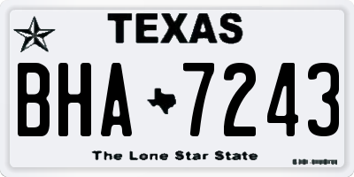 TX license plate BHA7243