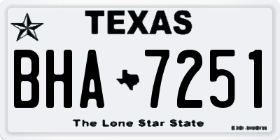 TX license plate BHA7251