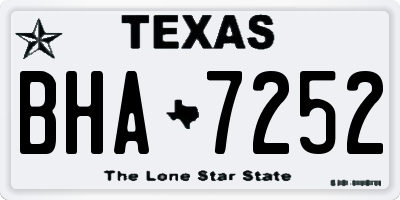 TX license plate BHA7252