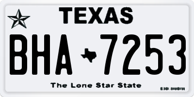 TX license plate BHA7253