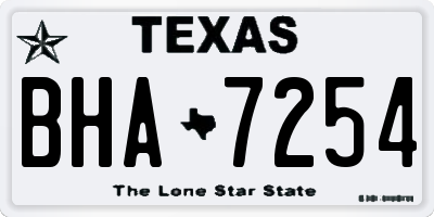 TX license plate BHA7254