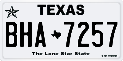 TX license plate BHA7257
