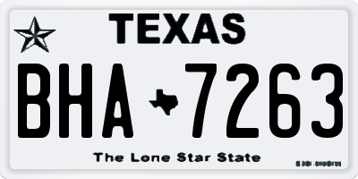 TX license plate BHA7263