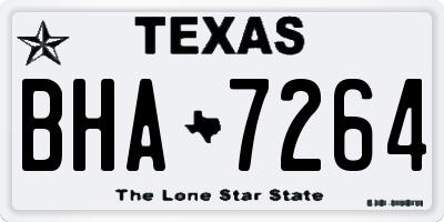 TX license plate BHA7264