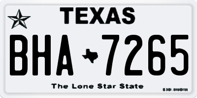 TX license plate BHA7265