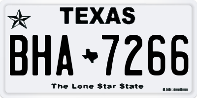 TX license plate BHA7266