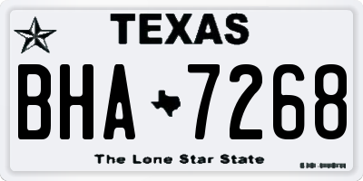 TX license plate BHA7268