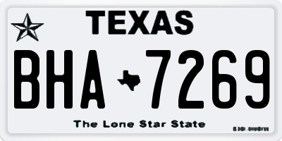 TX license plate BHA7269