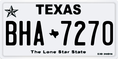 TX license plate BHA7270