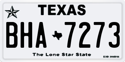 TX license plate BHA7273