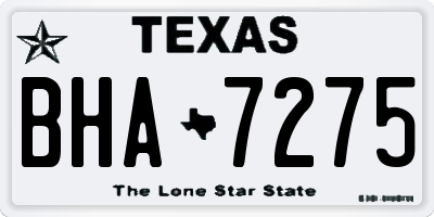 TX license plate BHA7275