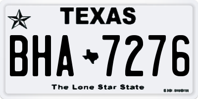 TX license plate BHA7276