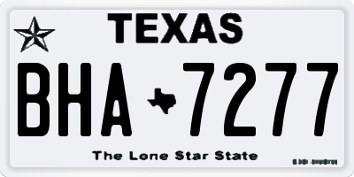 TX license plate BHA7277