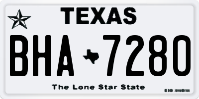 TX license plate BHA7280