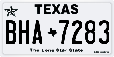 TX license plate BHA7283