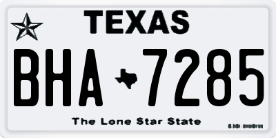 TX license plate BHA7285
