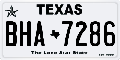TX license plate BHA7286