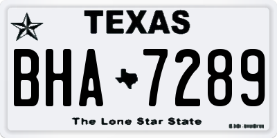 TX license plate BHA7289