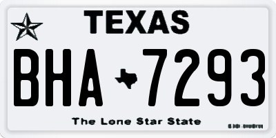 TX license plate BHA7293