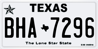 TX license plate BHA7296