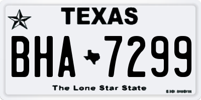 TX license plate BHA7299
