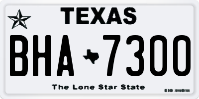 TX license plate BHA7300