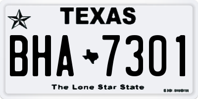 TX license plate BHA7301