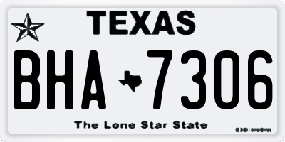TX license plate BHA7306