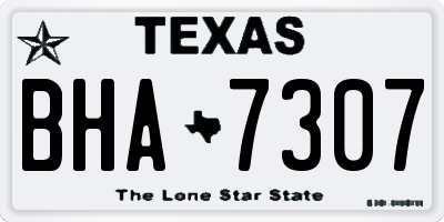 TX license plate BHA7307