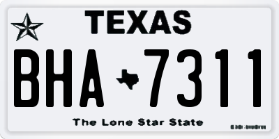TX license plate BHA7311