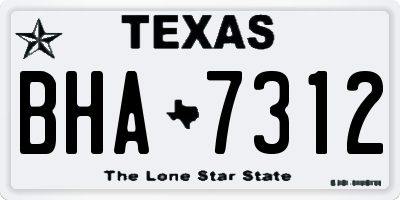TX license plate BHA7312