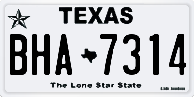 TX license plate BHA7314