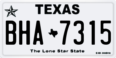 TX license plate BHA7315