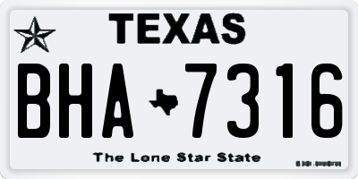 TX license plate BHA7316