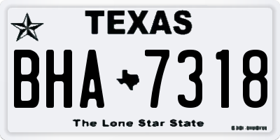 TX license plate BHA7318