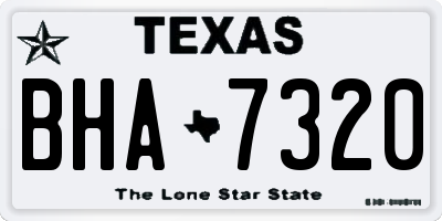 TX license plate BHA7320