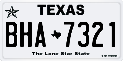 TX license plate BHA7321