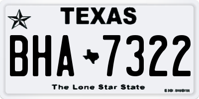 TX license plate BHA7322